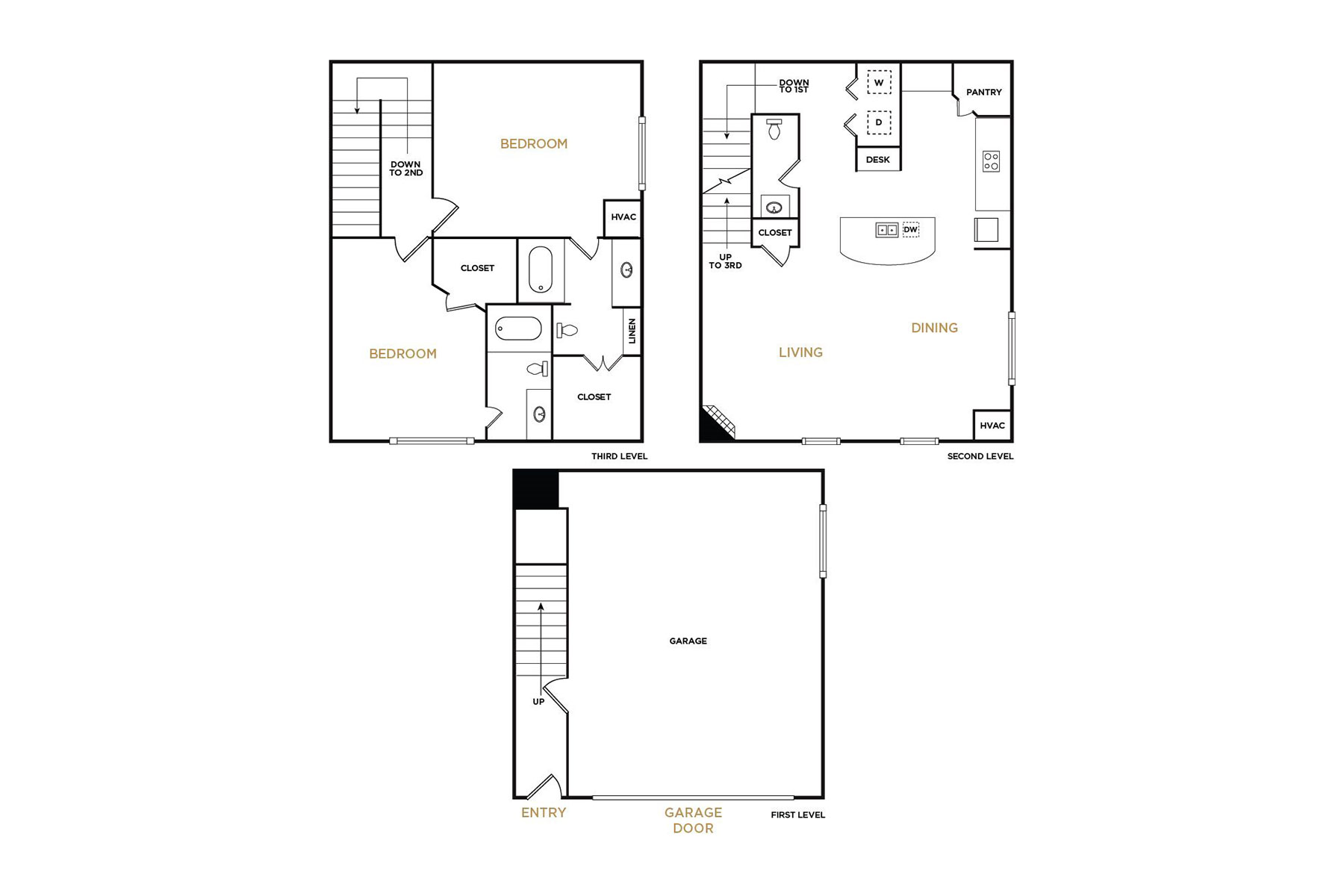 Brownstone B2 - 2 Bedroom Floorplan - Alto at Highland Park Apartments