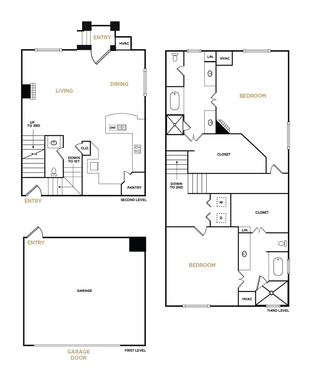 Brownstone B3 - 2 Bedroom Floorplan - Alto at Highland Park Apartments