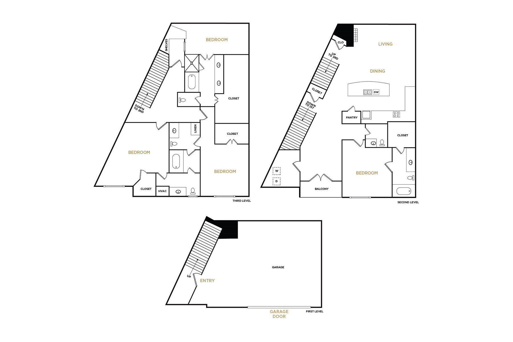 Brownstone D1 - 4 Bedroom Floorplan - Alto at Highland Park Apartments