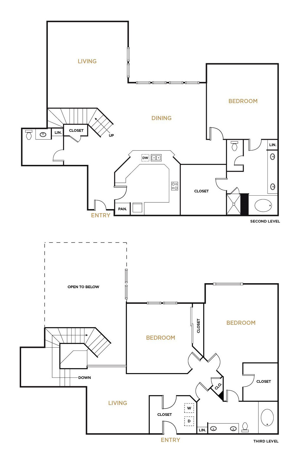 Residence Townhome - 3 Bedroom Floorplan - Alto at Highland Park Apartments