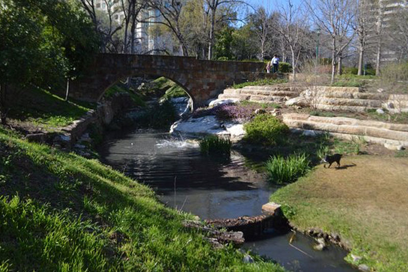 Canal and bridge by walking path - Alto at Highland Park
